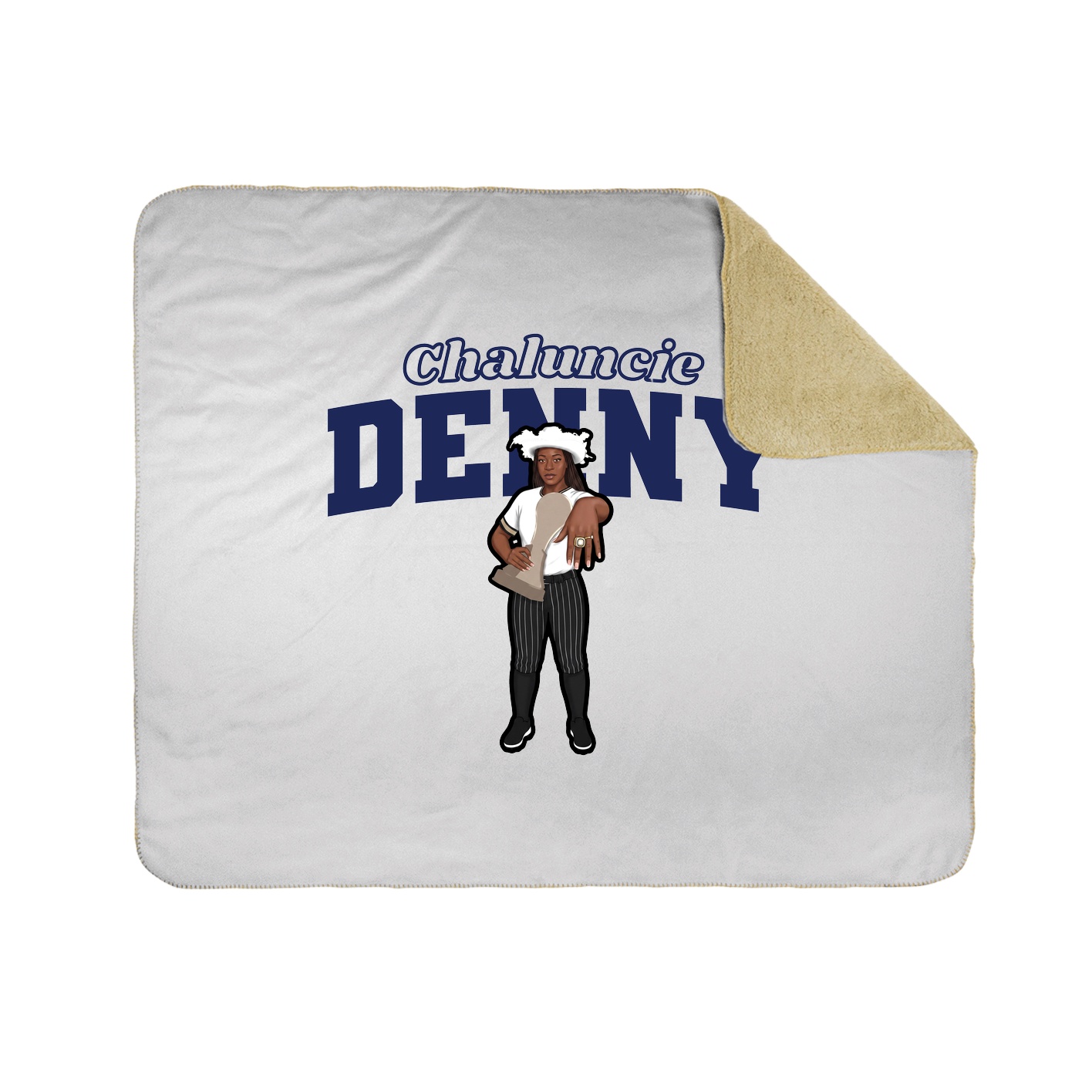 Throw Blanket — Name Arch in White