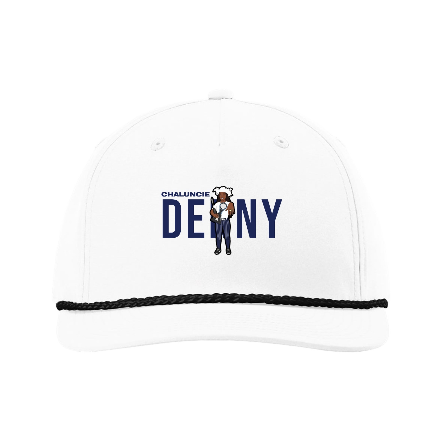 Five-Panel Classic Rope Cap — Player Name in White