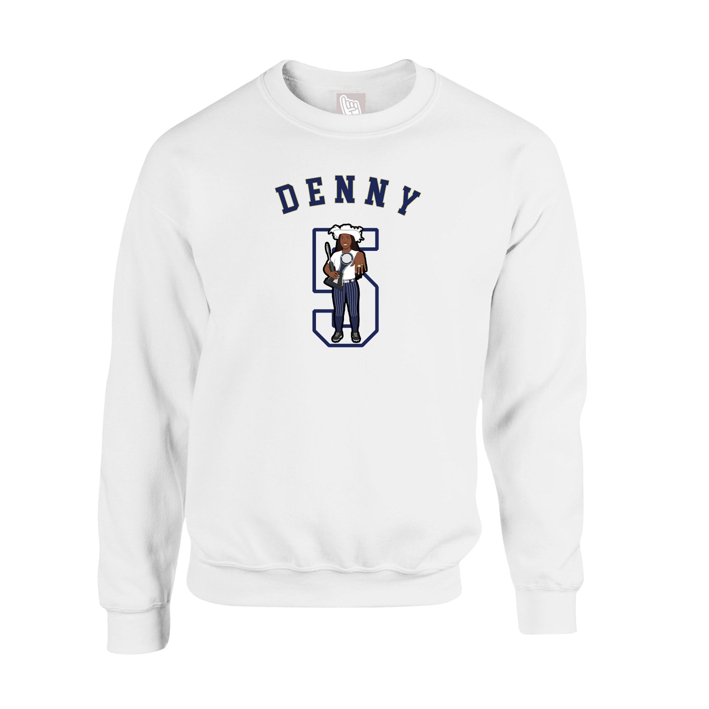 Fleece Crew — Shirsey Arch in White