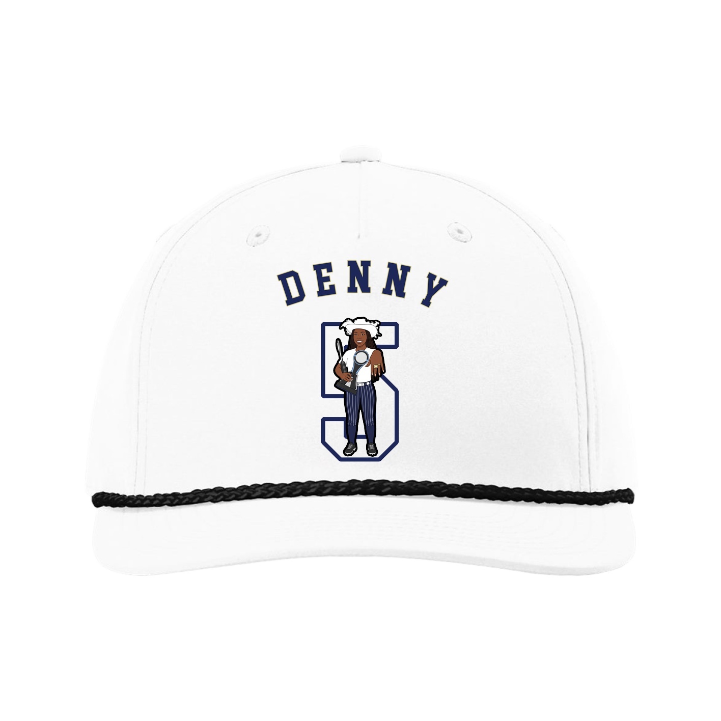 Five-Panel Classic Rope Cap — Shirsey Arch in White