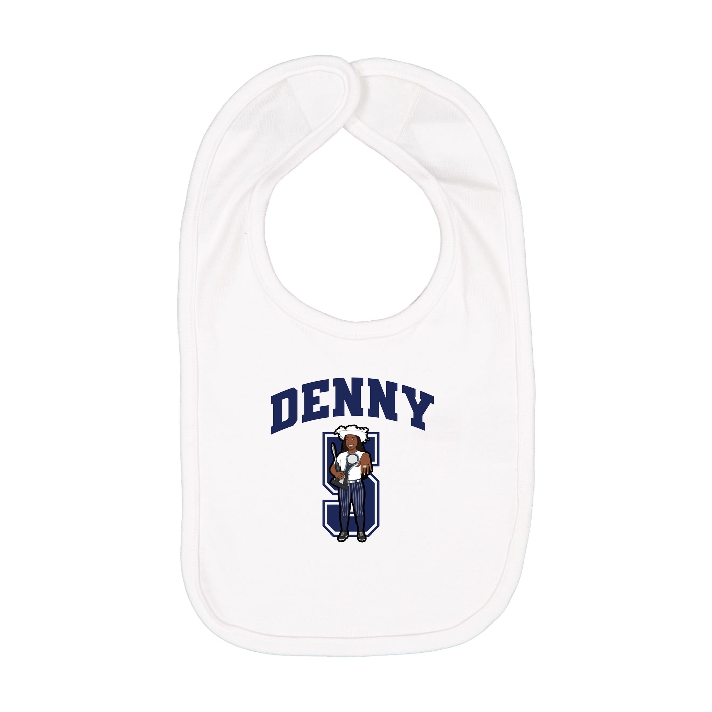 Infant Bib — Number in White