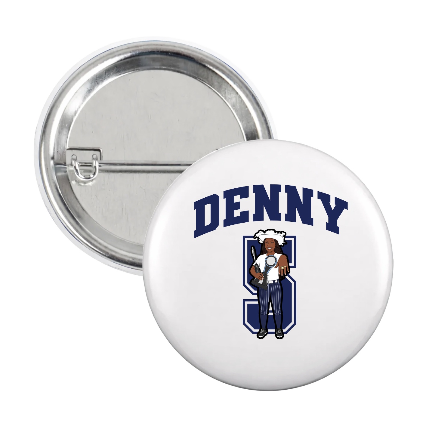 Game Day Button — Number in White