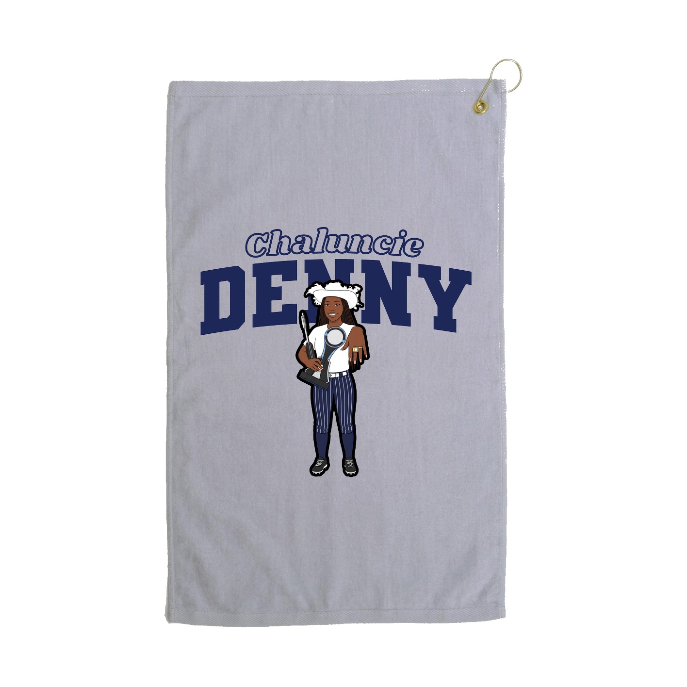 Golf Towel — Name Arch in Grey