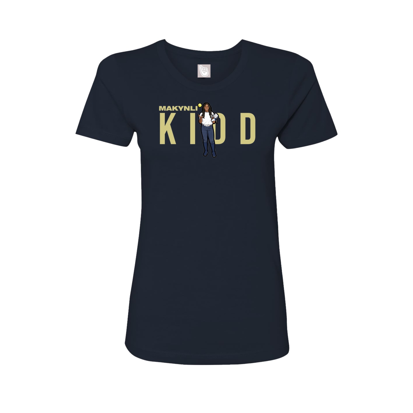 Fitted Women's Tee — Player Name in Navy