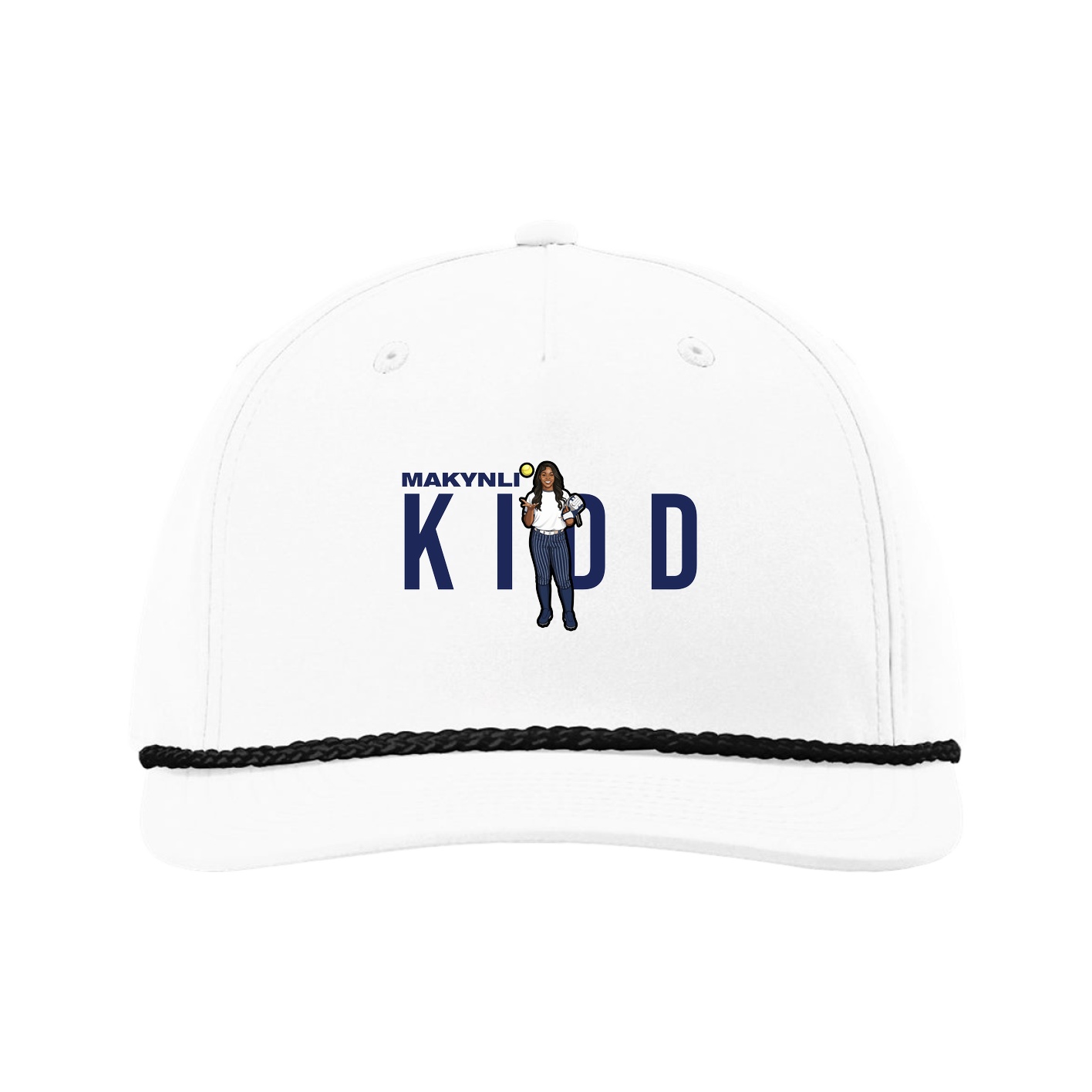 Five-Panel Classic Rope Cap — Player Name in White