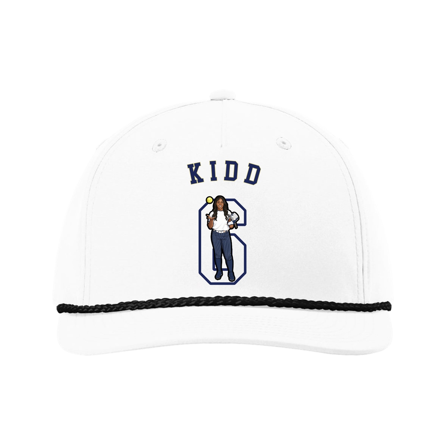 Five-Panel Classic Rope Cap — Shirsey Arch in White
