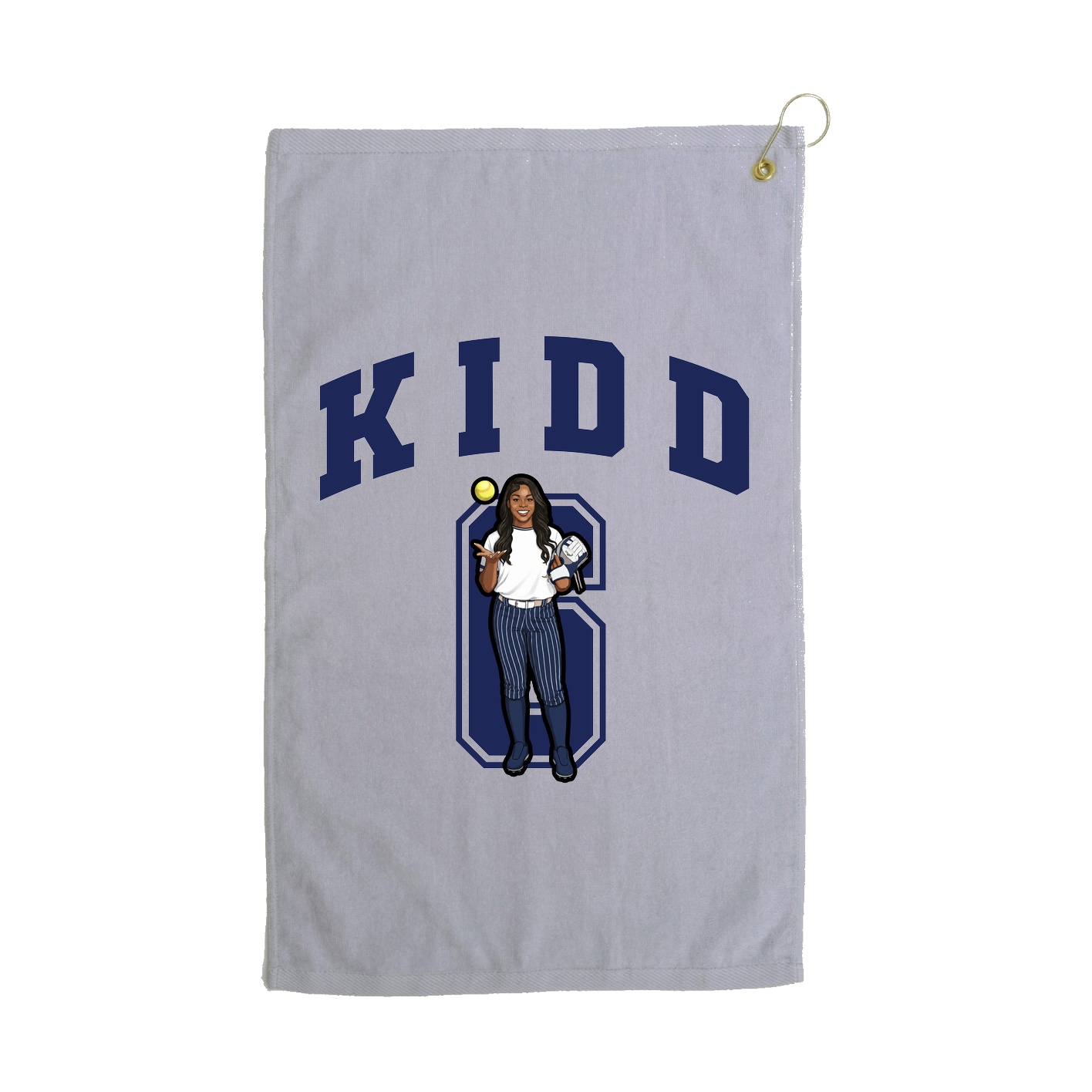 Golf Towel — Number in Grey
