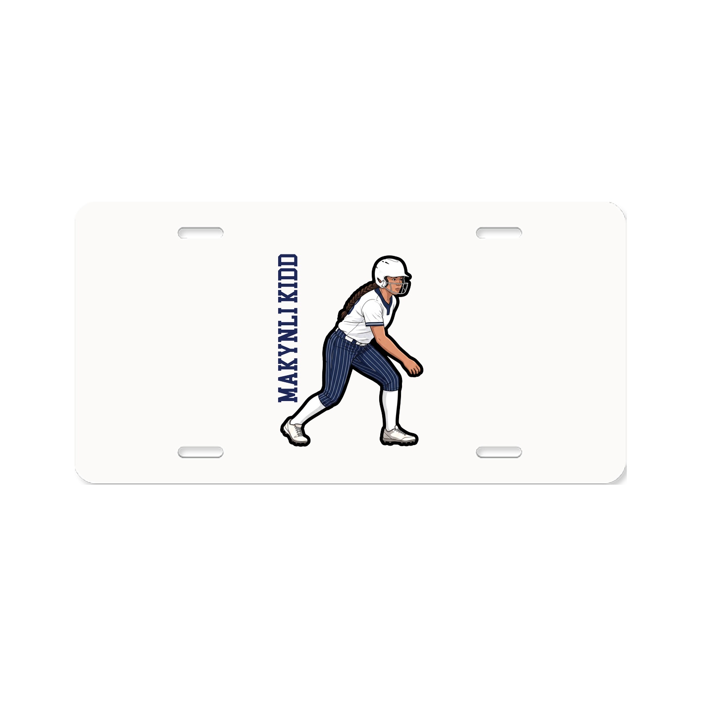 License Plate — Name Vertical in Classic