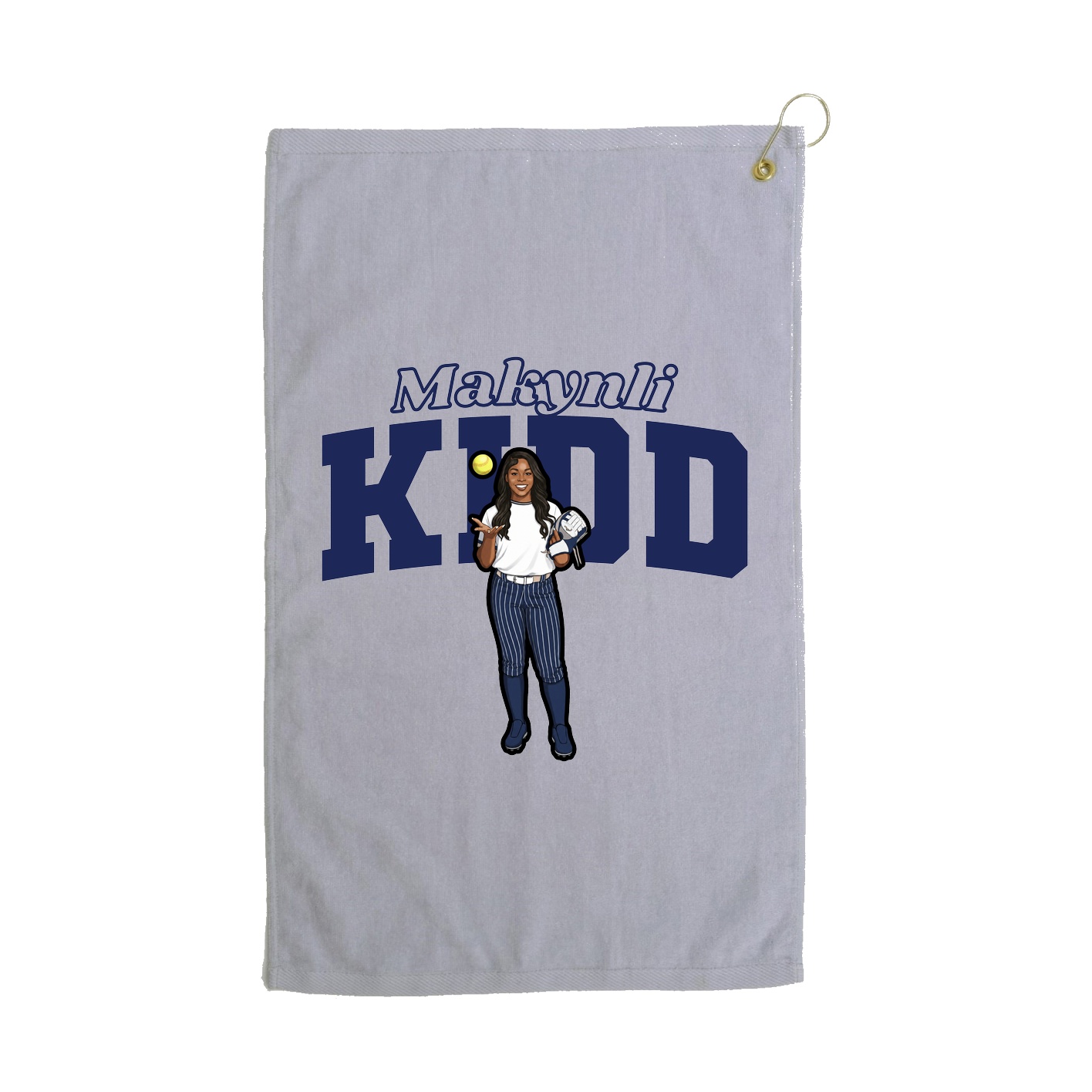 Golf Towel — Name Arch in Grey