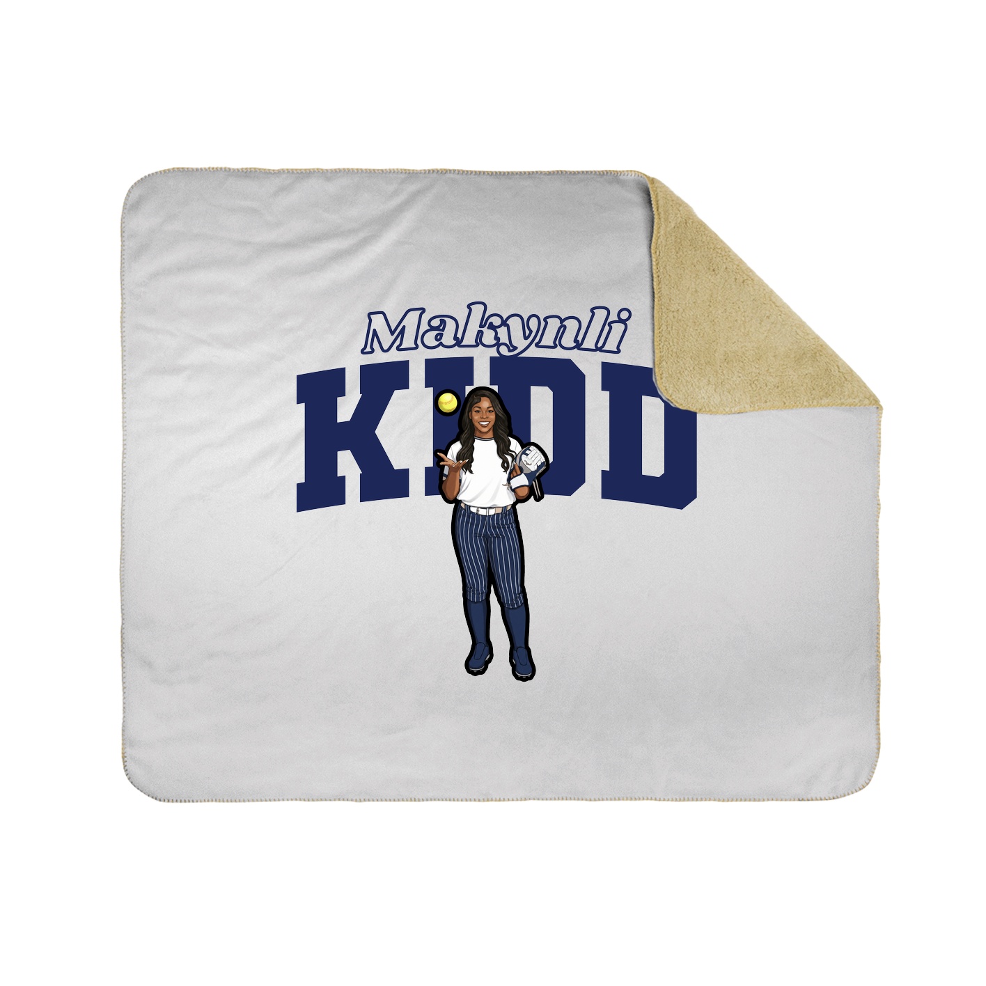 Throw Blanket — Name Arch in White