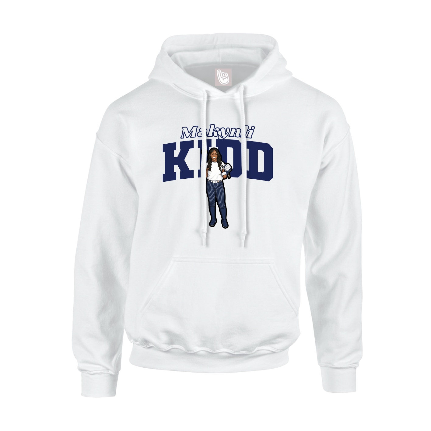 Hoodie — Name Arch in White