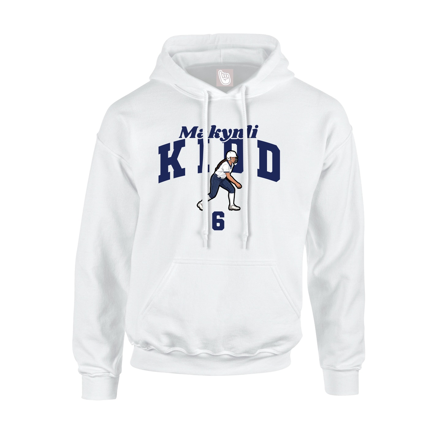 Youth Hoodie — Signature Arch in White