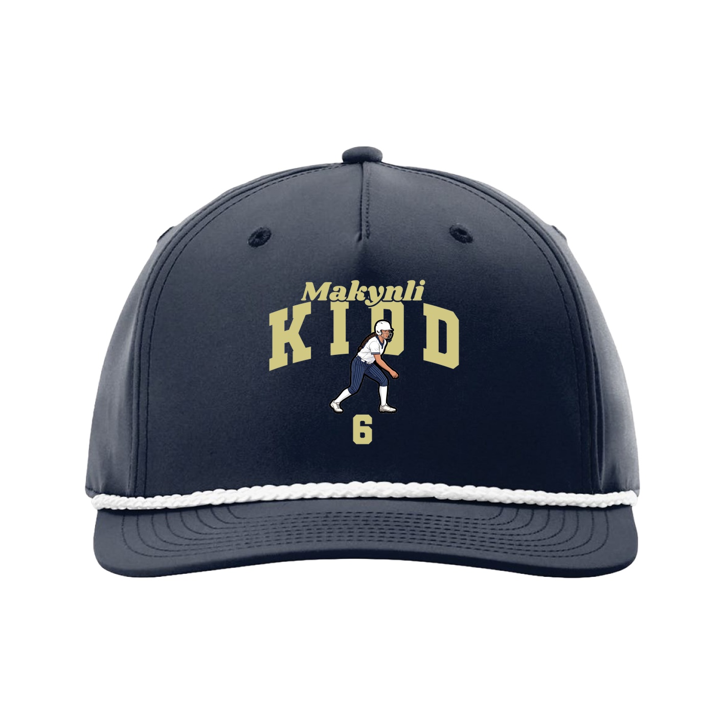 Five-Panel Classic Rope Cap — Signature Arch in Navy