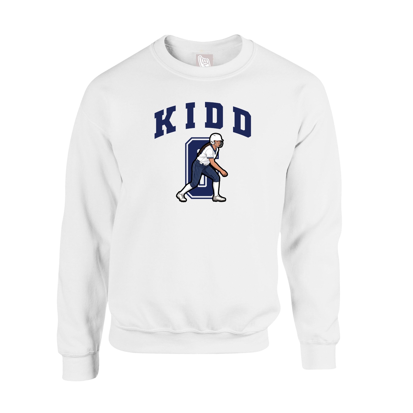 Fleece Crew — Number in White