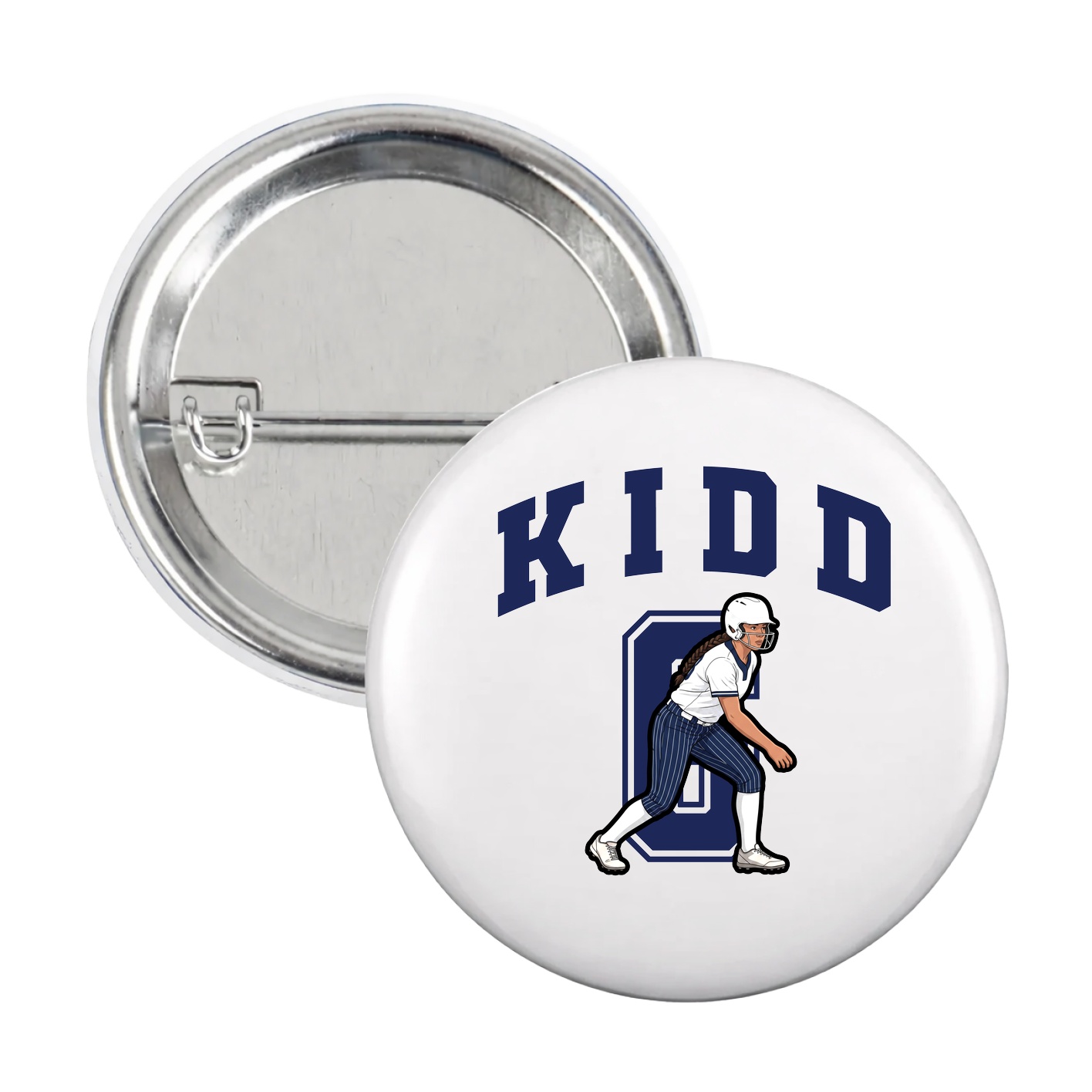 Game Day Button — Number in White