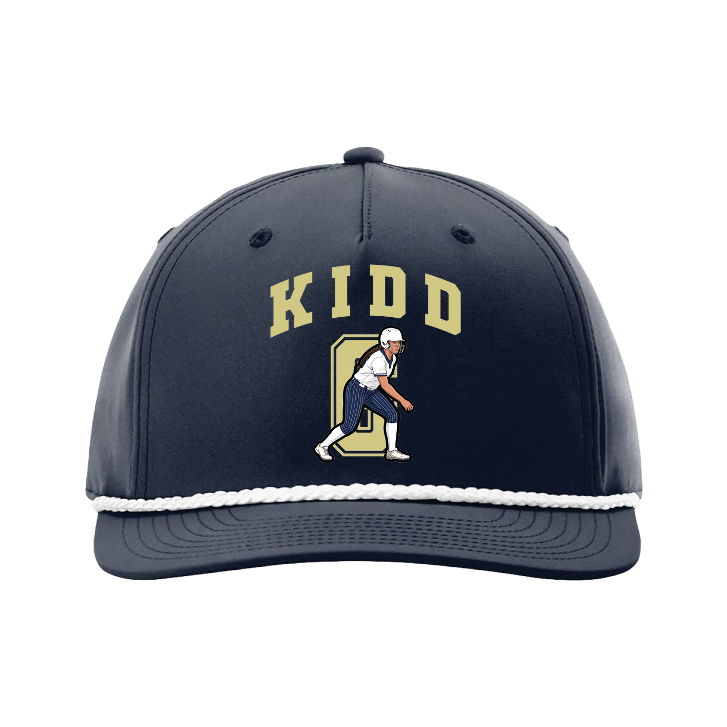 Five-Panel Classic Rope Cap — Number in Navy