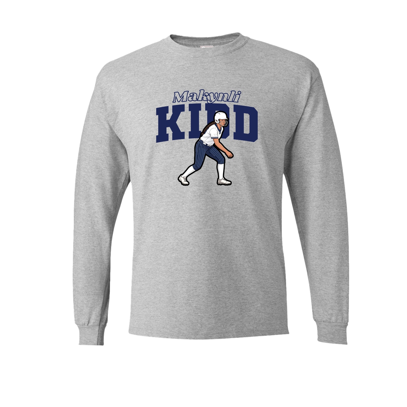 Long Sleeve Tee — Name Arch in Grey