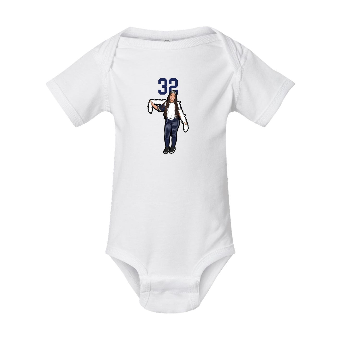 Baby Onesie — Number Top in White
