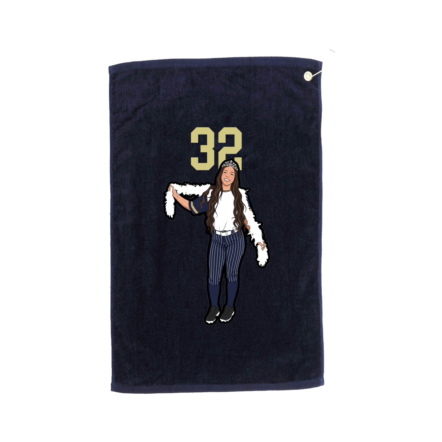 Golf Towel — Number Top in Navy