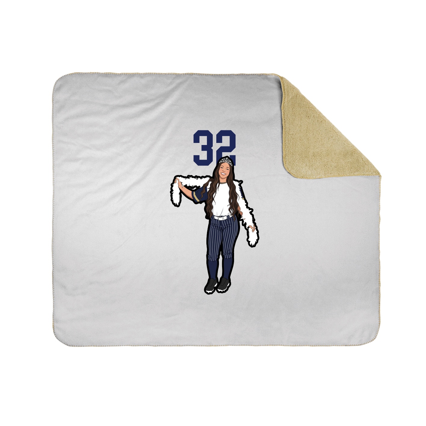 Throw Blanket — Number Top in White
