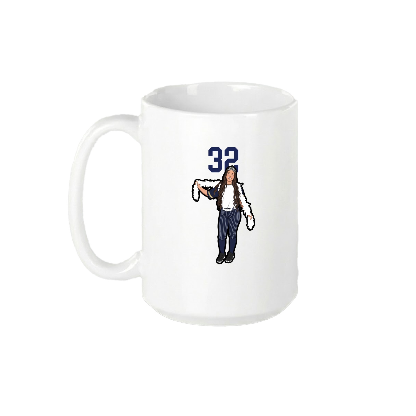 15oz Coffee Mug — Number Top in White
