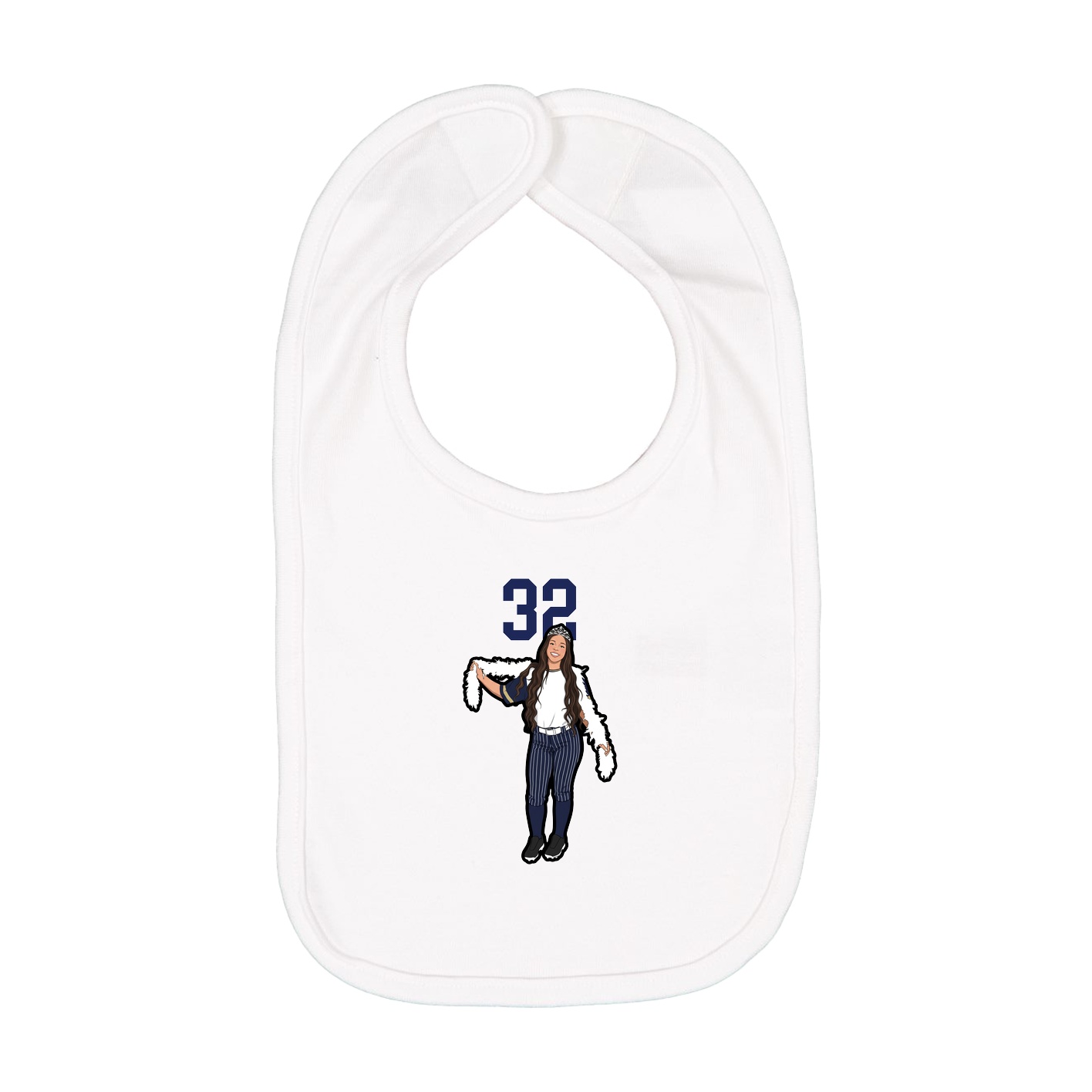 Infant Bib — Number Top in White