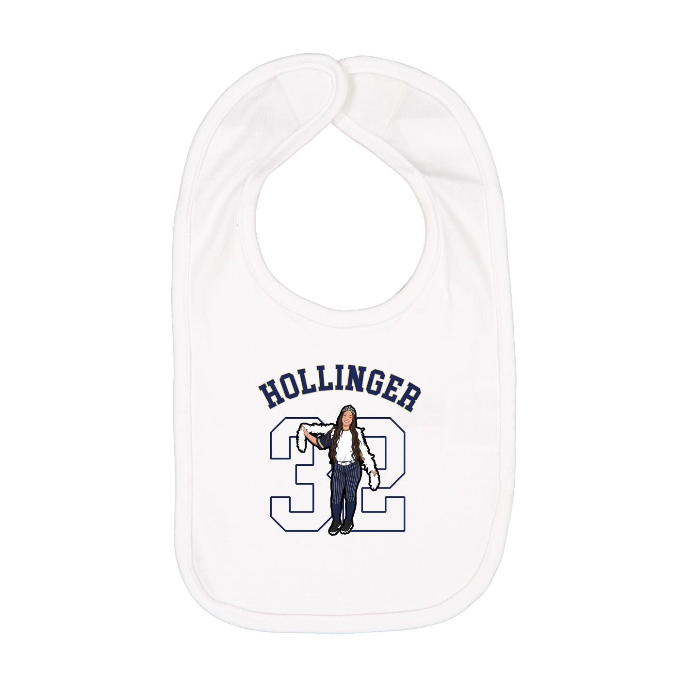 Infant Bib — Shirsey Arch in White