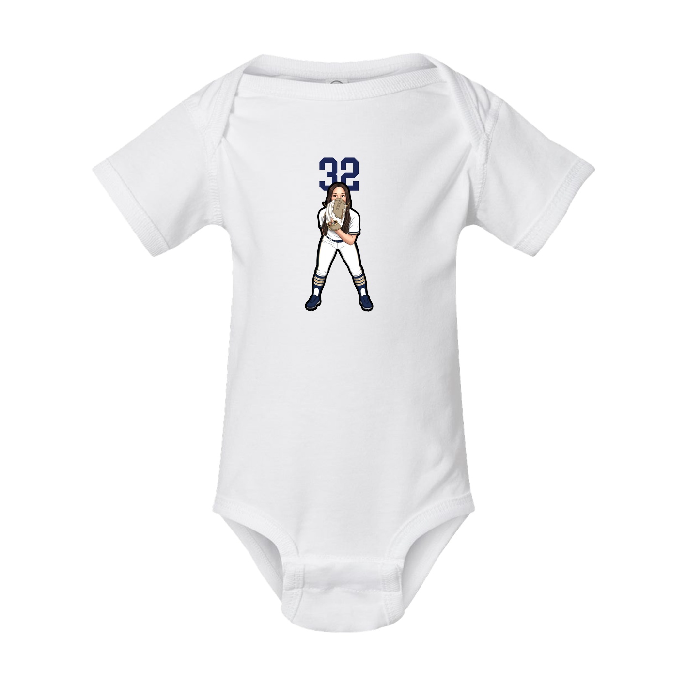 Baby Onesie — Number Top in White