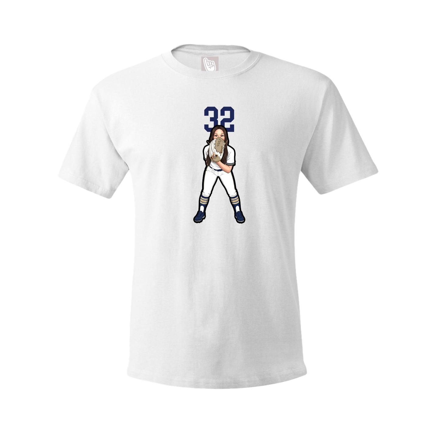 Youth Tee — Number Top in White