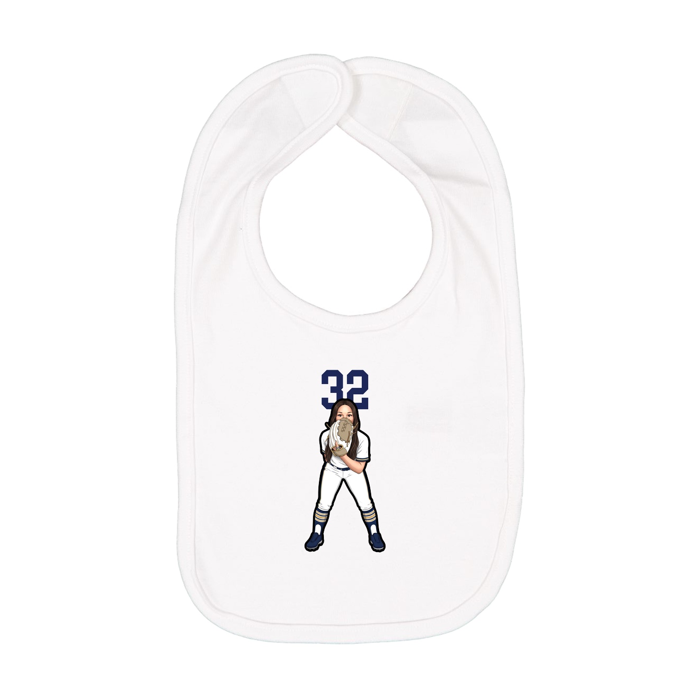 Infant Bib — Number Top in White