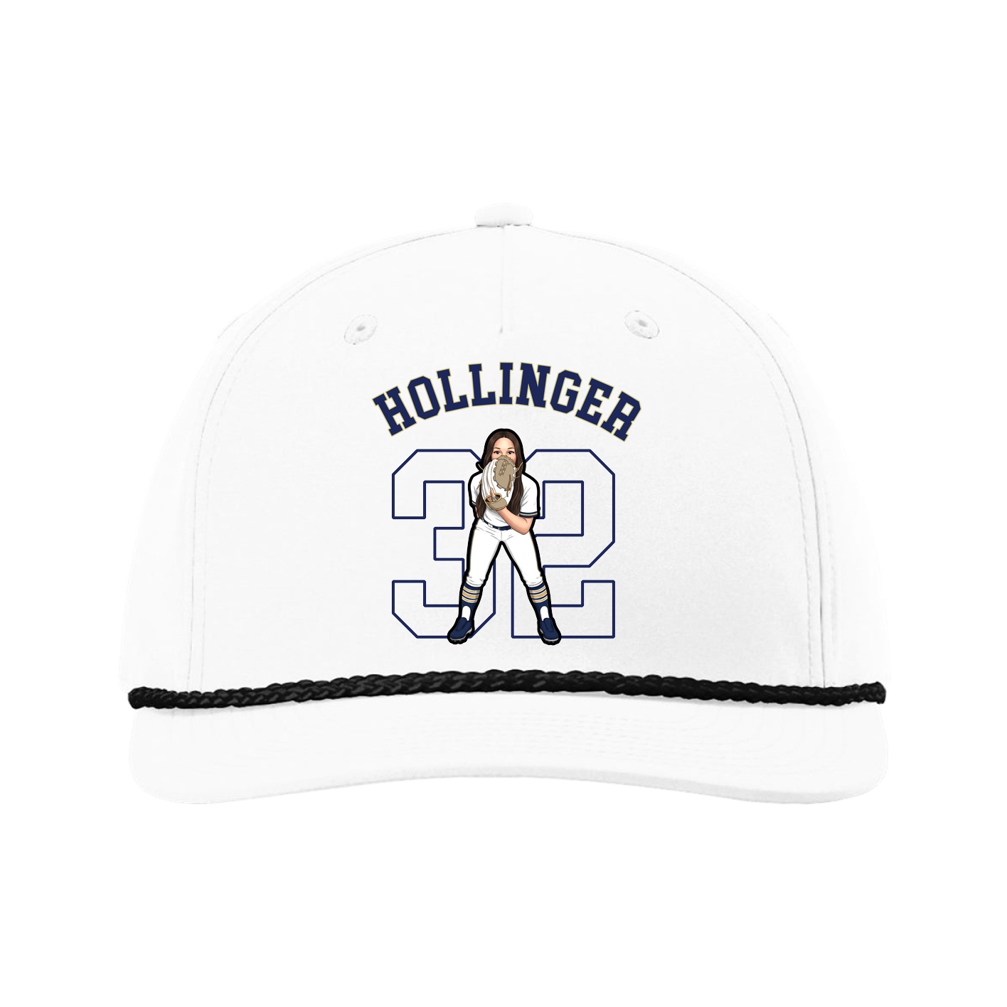Five-Panel Classic Rope Cap — Shirsey Arch in White