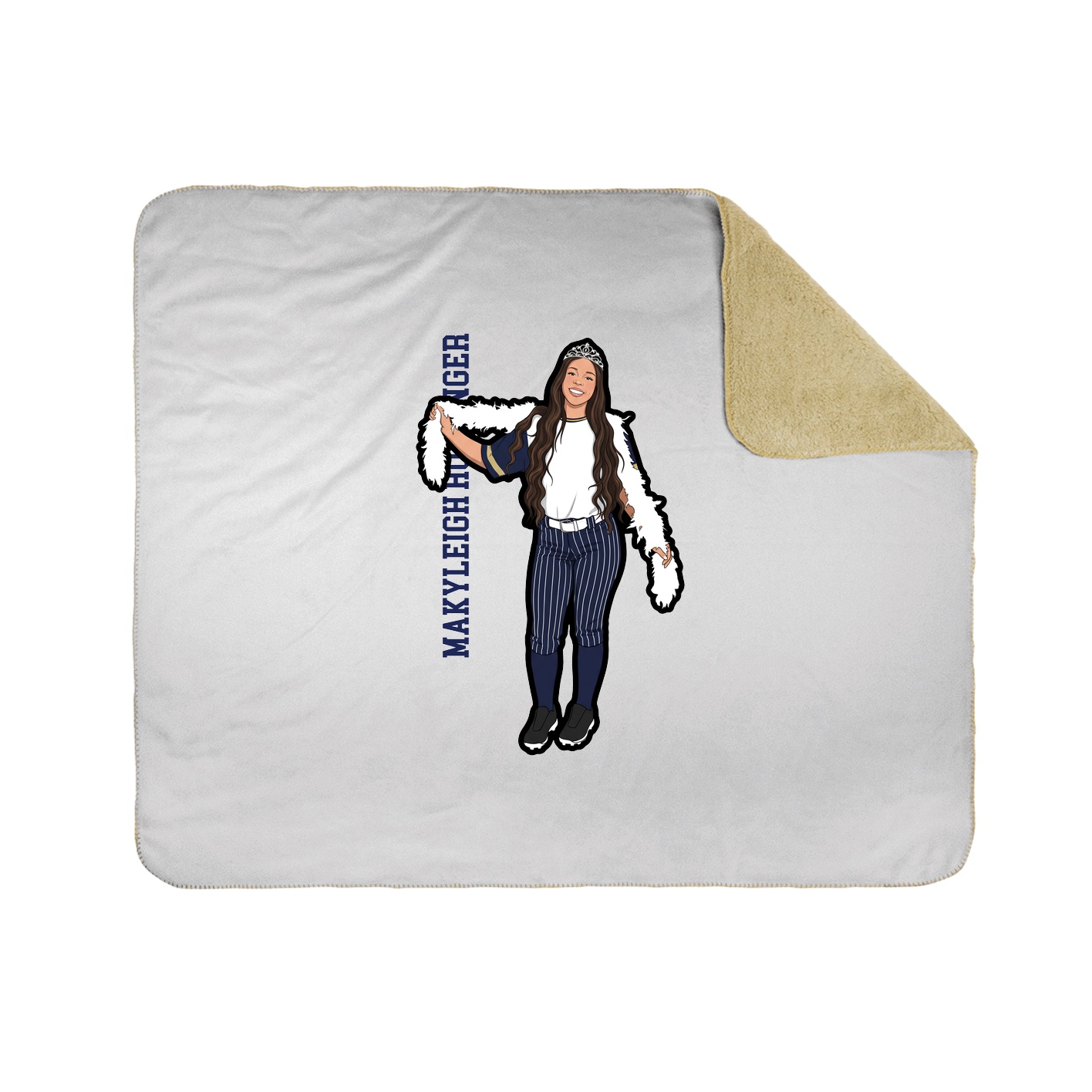 Throw Blanket — Name Vertical in White