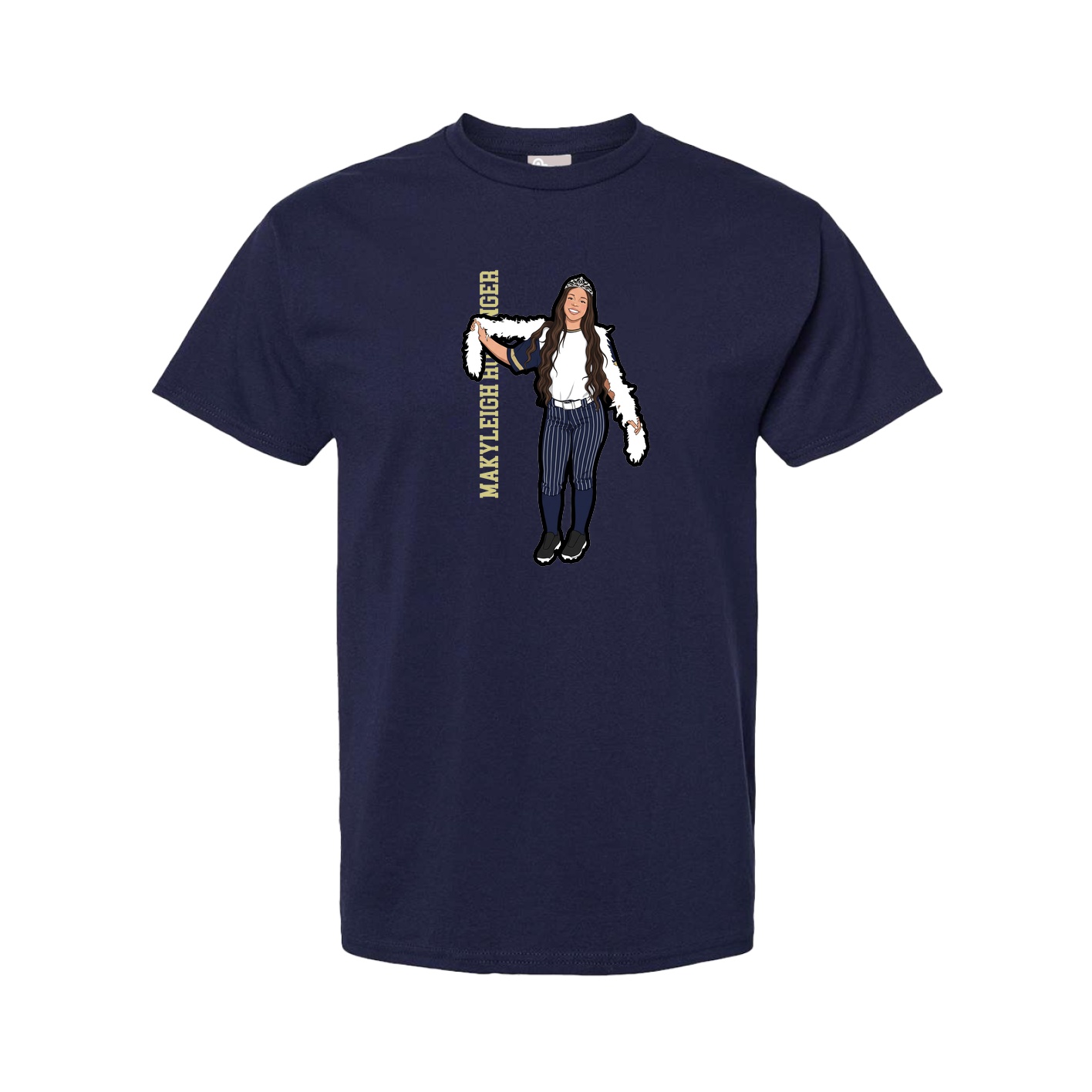Tee — Name Vertical in Navy