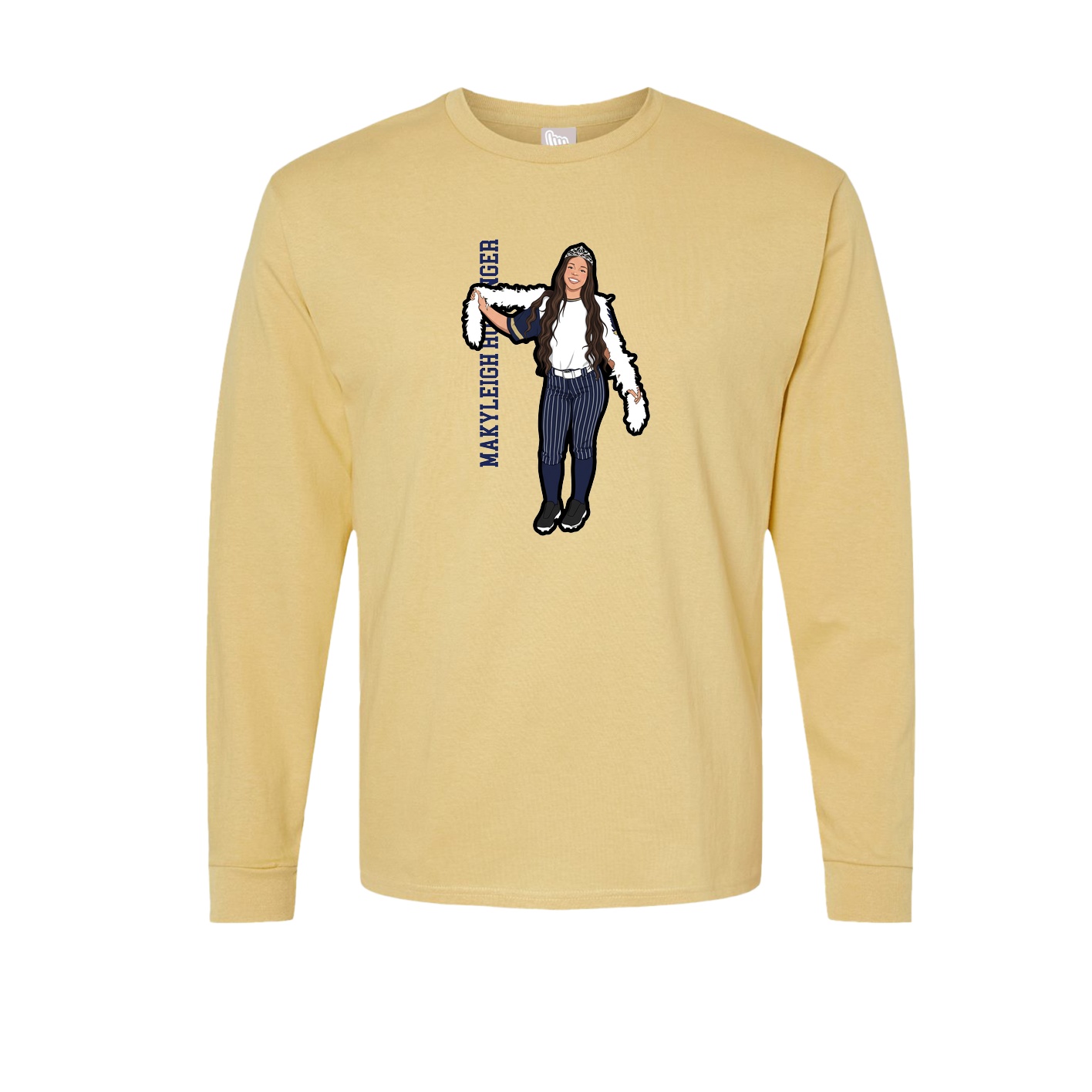 Long Sleeve Tee — Name Vertical in Vegas Gold