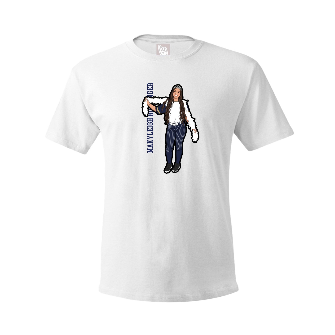 Youth Tee — Name Vertical in White