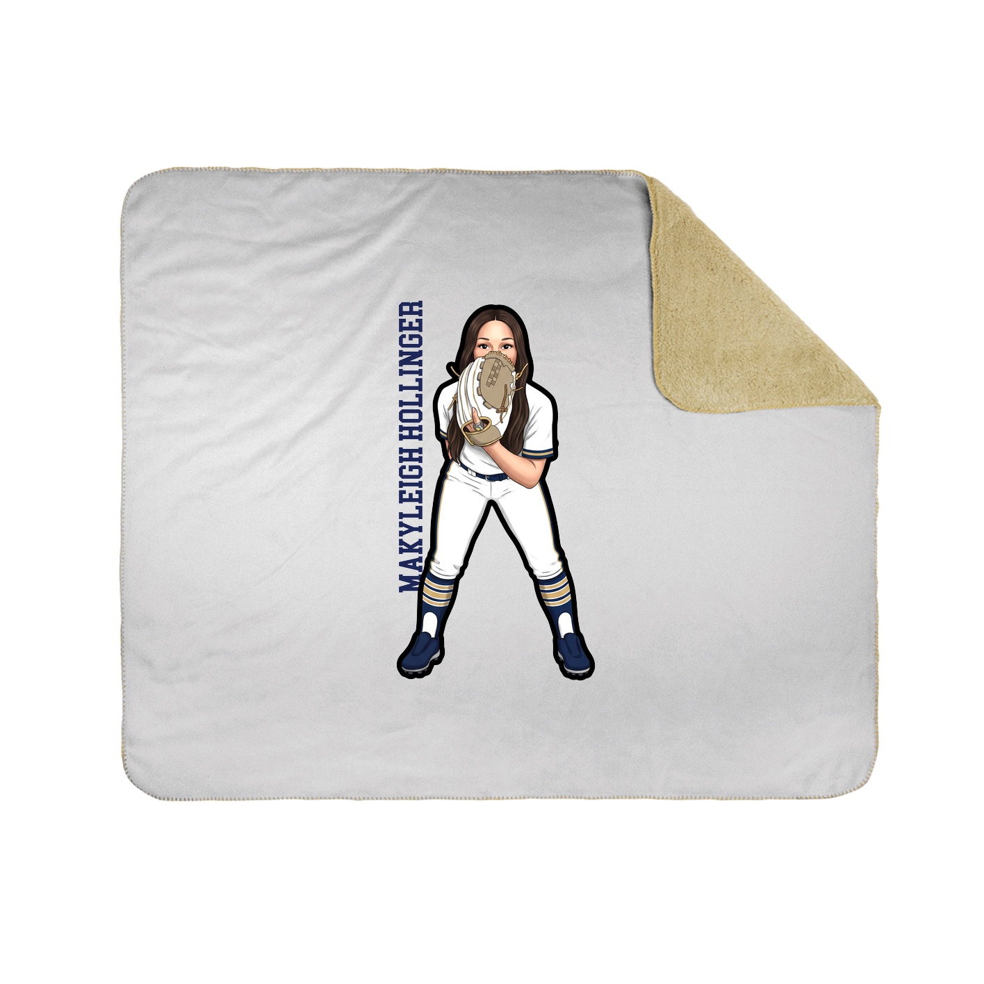 Throw Blanket — Name Vertical in White