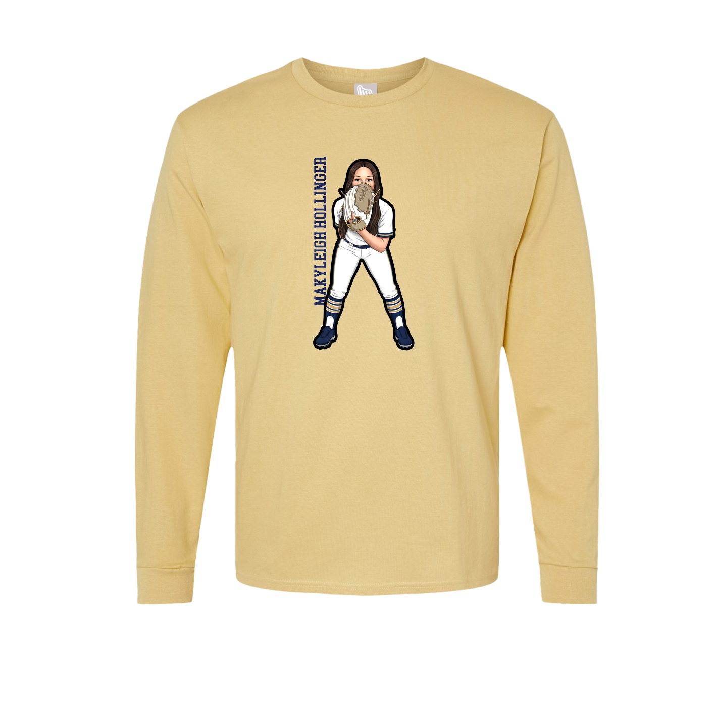 Long Sleeve Tee — Name Vertical in Vegas Gold