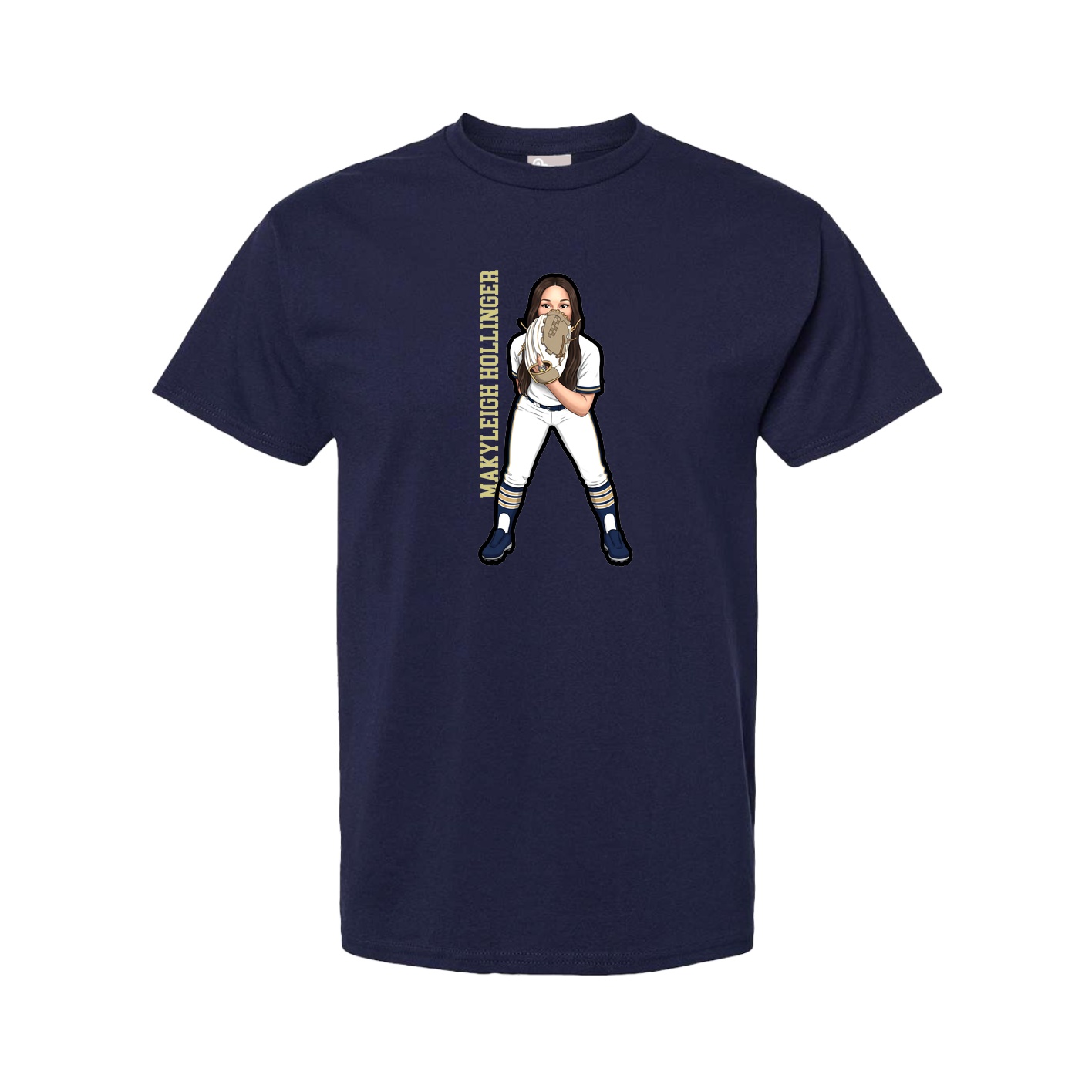 Youth Tee — Name Vertical in Navy