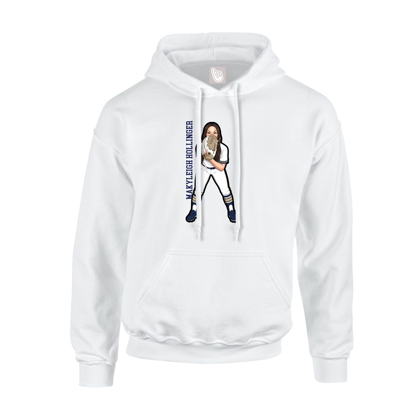 Hoodie — Name Vertical in White