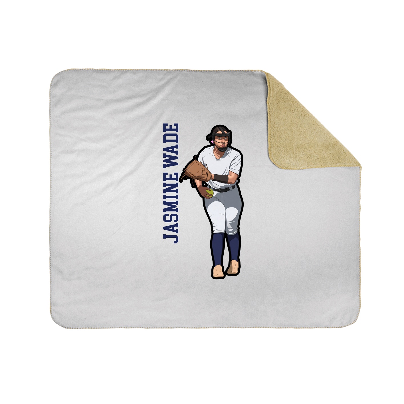 Throw Blanket — Name Vertical in White
