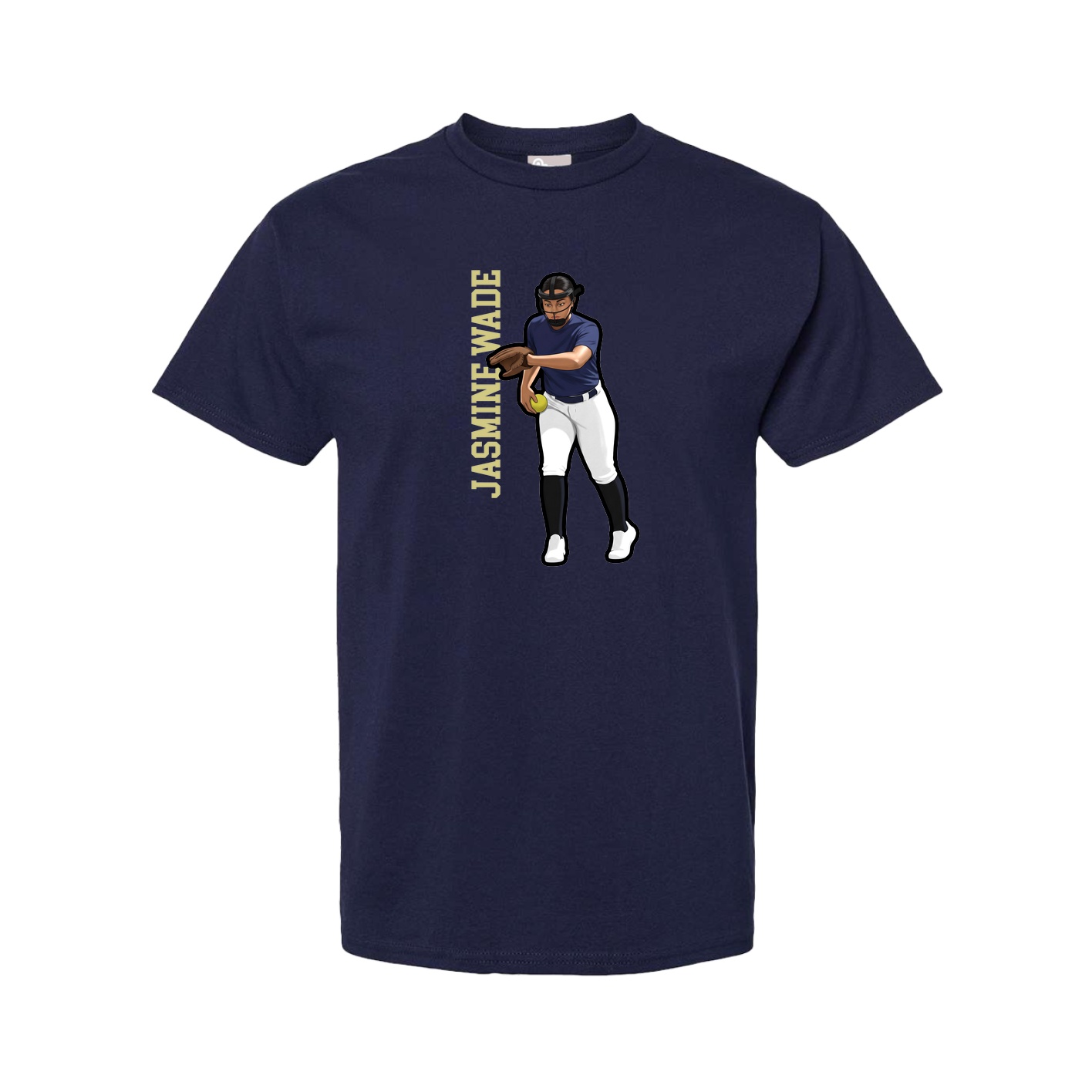 Tee — Name Vertical in Navy