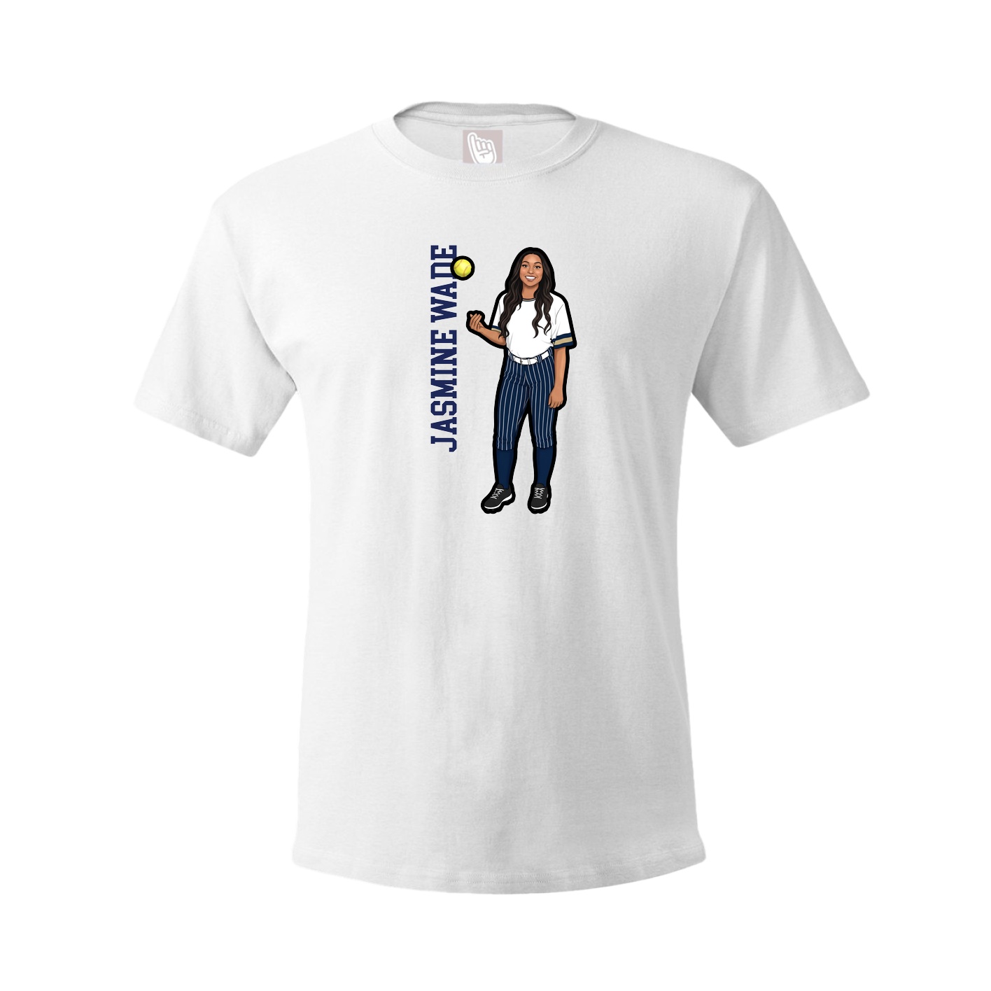 Youth Tee — Name Vertical in White