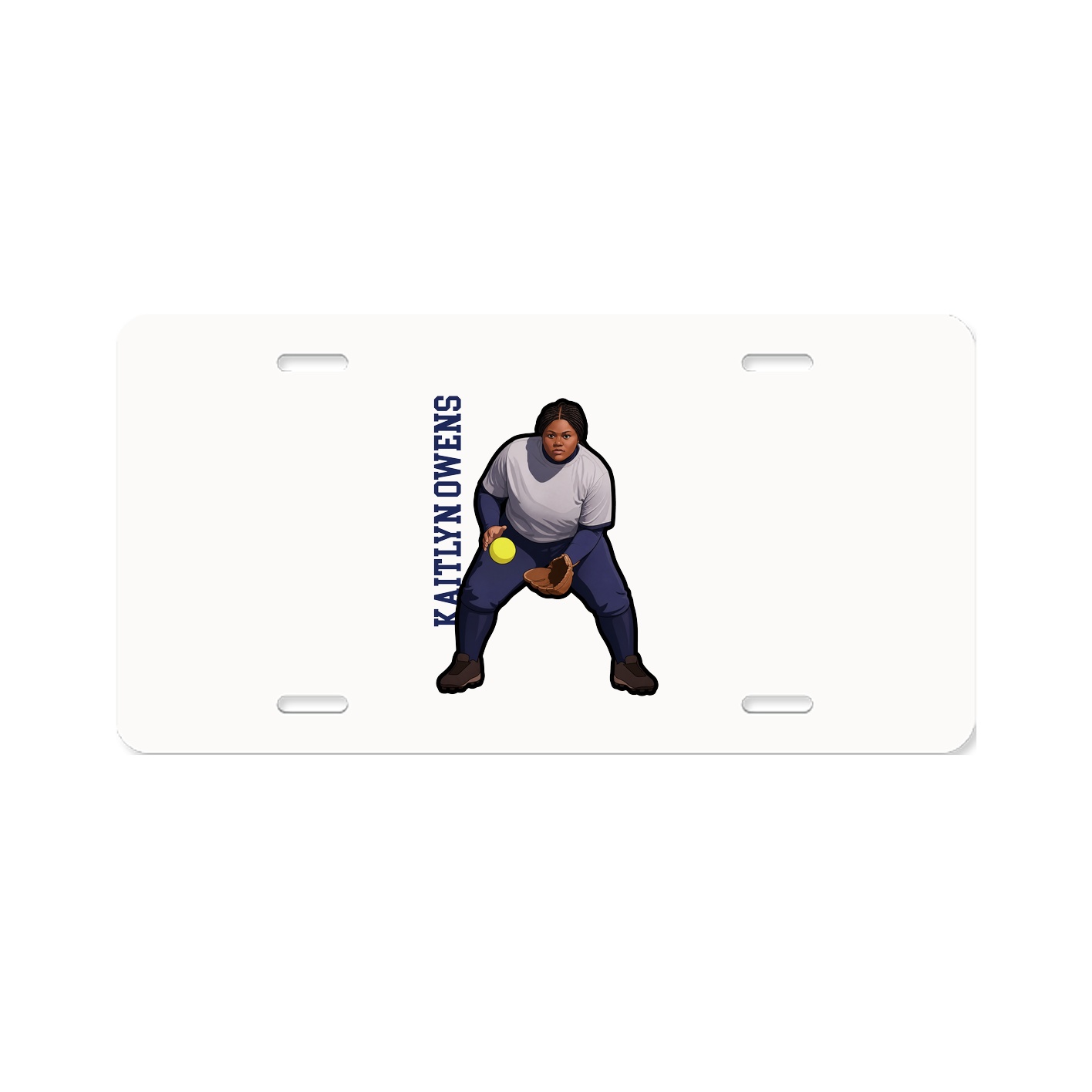 License Plate — Name Vertical in Classic