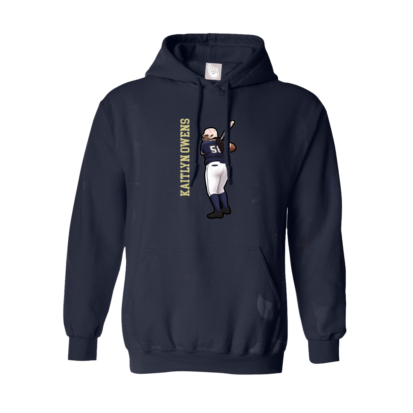 Hoodie — Name Vertical in Navy