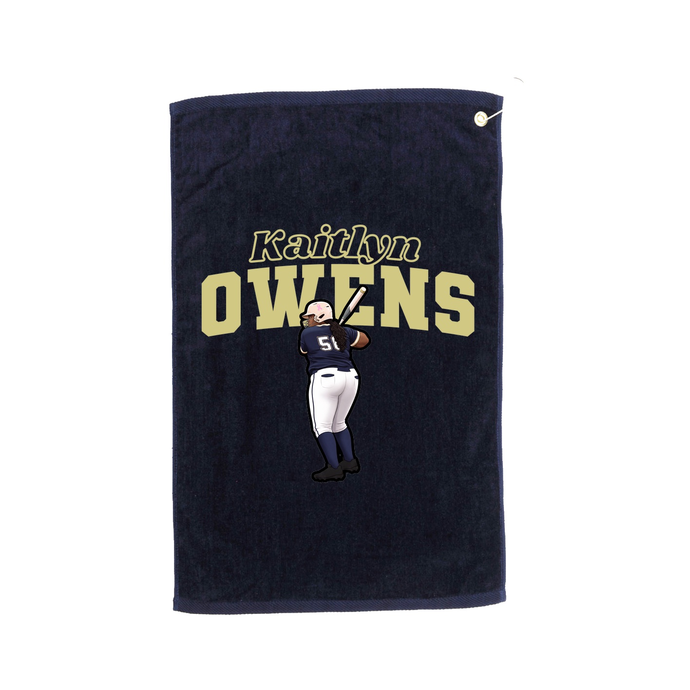 Golf Towel — Name Arch in Navy