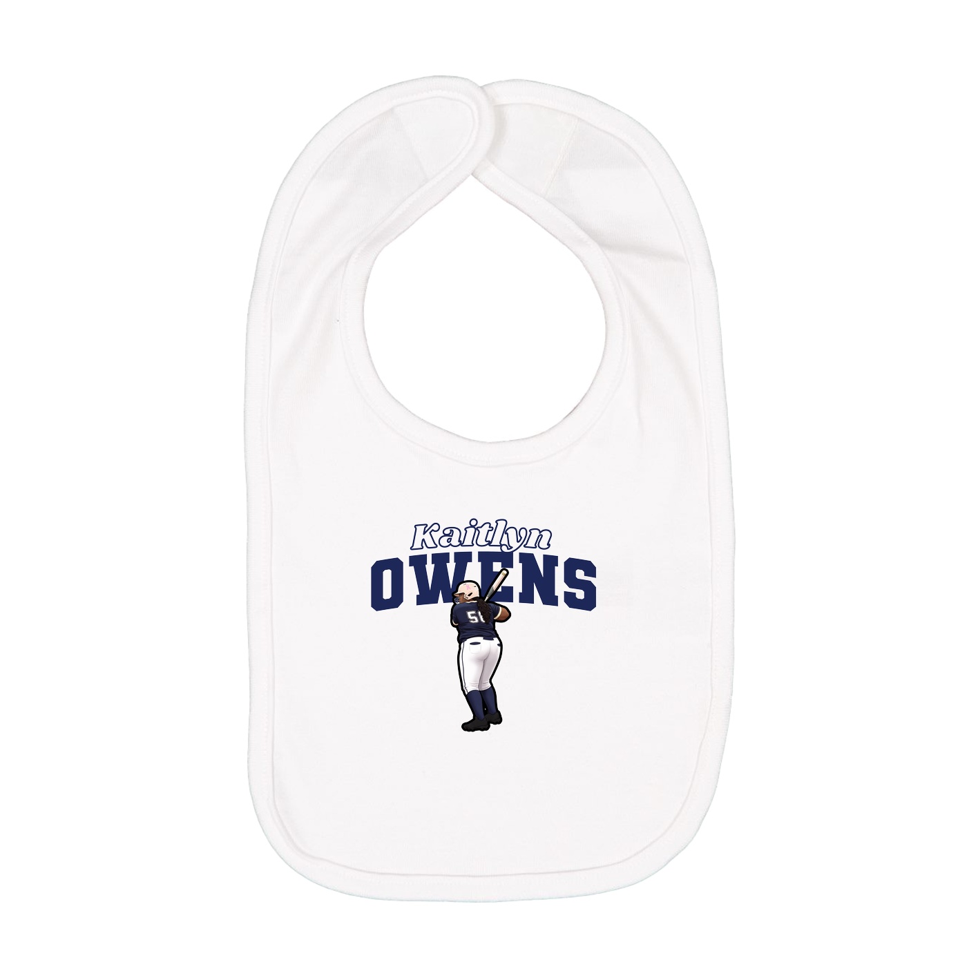 Infant Bib — Name Arch in White