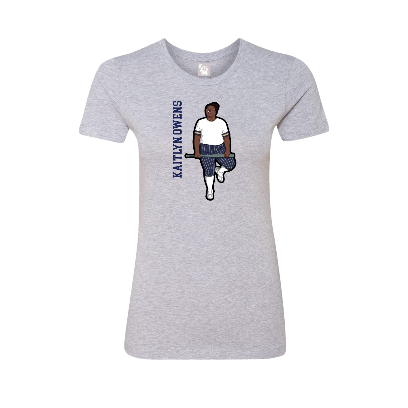 Womens Tee — Name Vertical in Grey