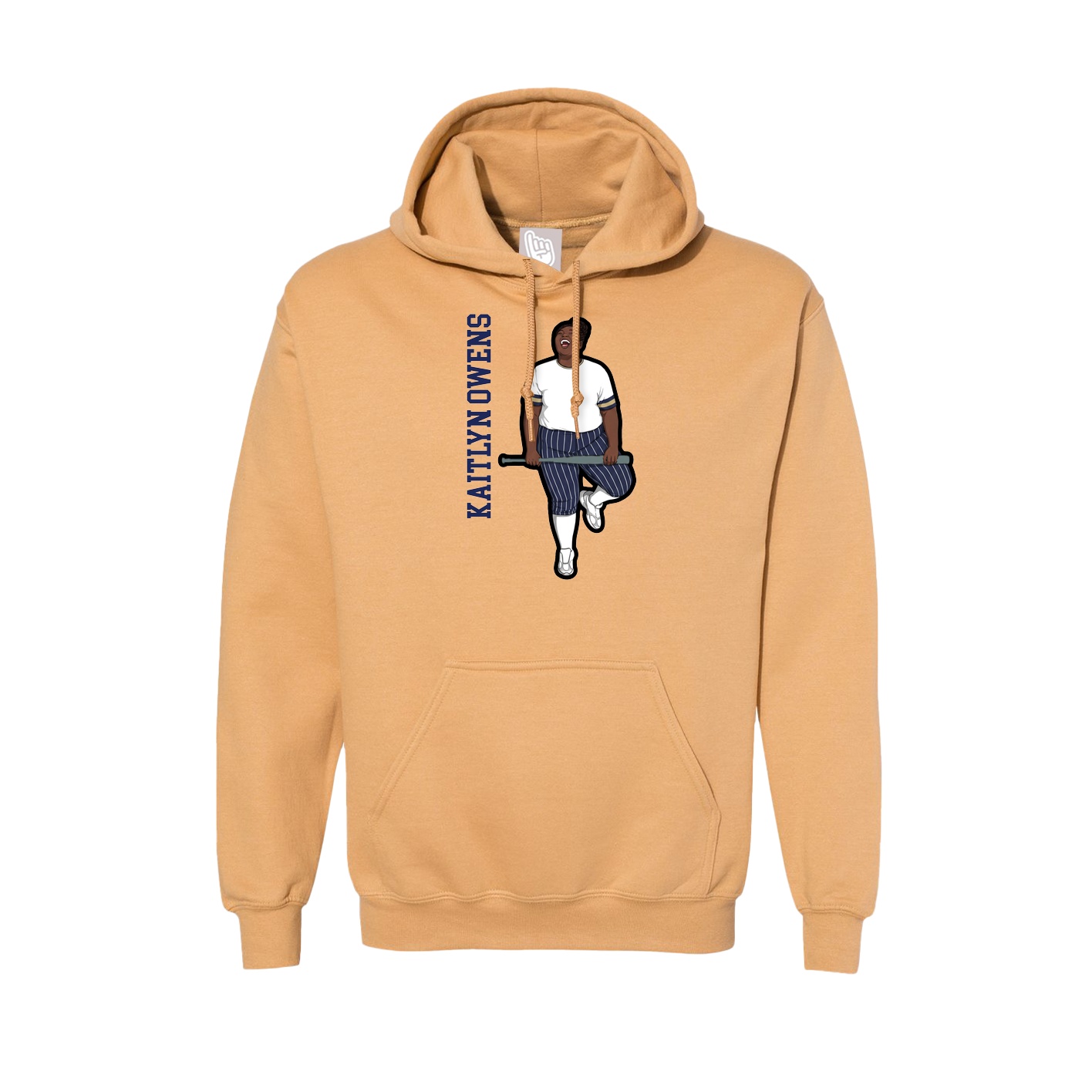 Hoodie — Name Vertical in Vegas Gold