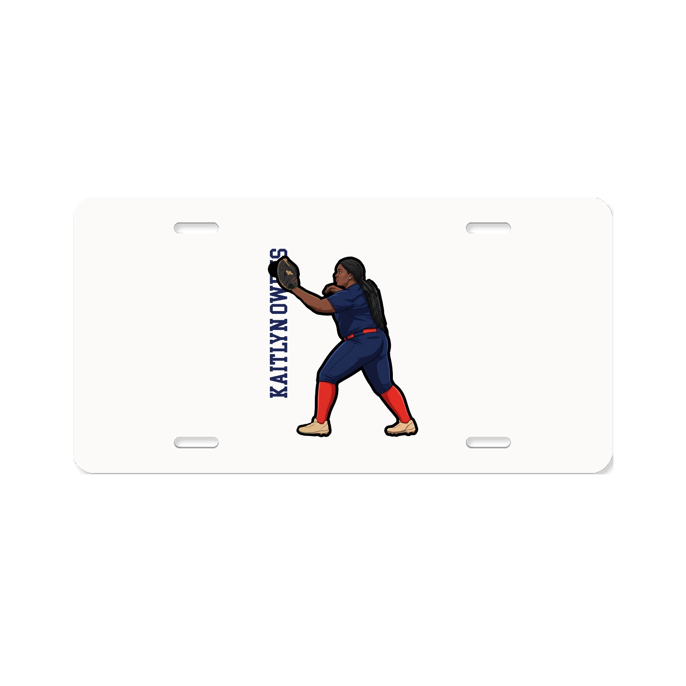 License Plate — Name Vertical in Classic