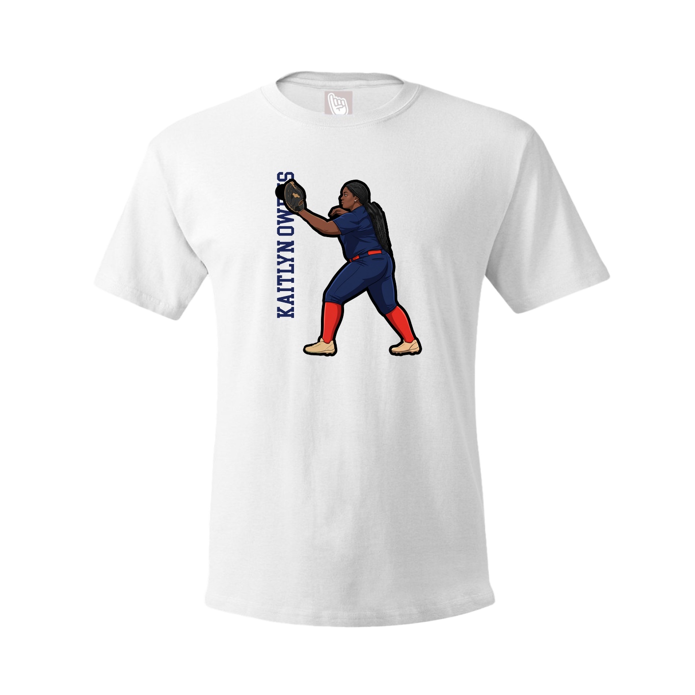 Tee — Name Vertical in White